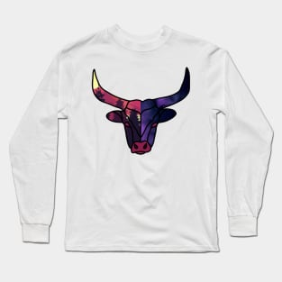 Taurus star sign cool blue red yellow Long Sleeve T-Shirt